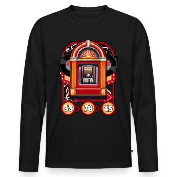 Jukebox Collector 33 78 45 - T-shirt manches longues Premium bio Homme - noir - Devant - Nico (187cm)