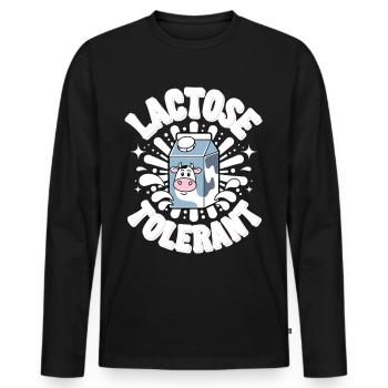 Lactose tolerant Milk lovers Lactose tolerance - Men's Premium Organic Long Sleeve Shirt - black - Front - Nico (187cm)