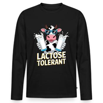 Lactose Tolerant Milk Lovers Lactose Tolerant - Men's Premium Organic Long Sleeve Shirt - black - Front - Nico (187cm)
