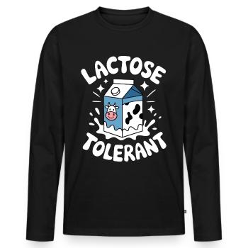 Lactose tolerant Lactose tolerance Milk lovers - Men's Premium Organic Long Sleeve Shirt - black - Front - Nico (187cm)