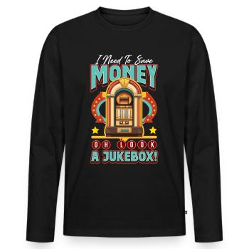 Jukebox Collector Oh Look A Jukebox ! - T-shirt manches longues Premium bio Homme - noir - Devant - Nico (187cm)