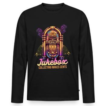 Jukebox Collectors Jukebox Collecting Makes Cents - Men's Premium Organic Long Sleeve Shirt - black - Front - Nico (187cm)