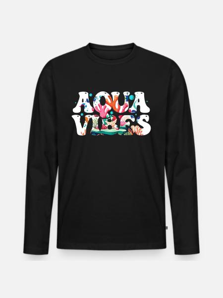 Aquarium Aquaristik - Männer Premium Bio Langarmshirt - Schwarz