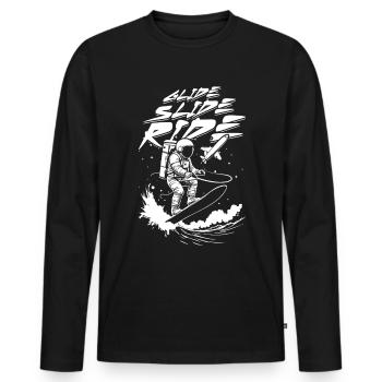Wakeboarding Wakeboard Glide Slide Ride - Men's Premium Organic Long Sleeve Shirt - black - Front - Nico (187cm)