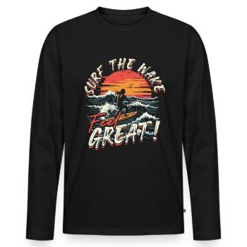 Wakeboarding Wakeboard Wakeboarder - Men's Premium Organic Long Sleeve Shirt - black - Front - Nico (187cm)