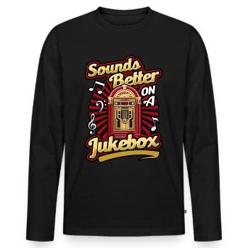 Jukebox Collector sonne mieux sur un juke-box - T-shirt manches longues Premium bio Homme - noir - Devant - Nico (187cm)