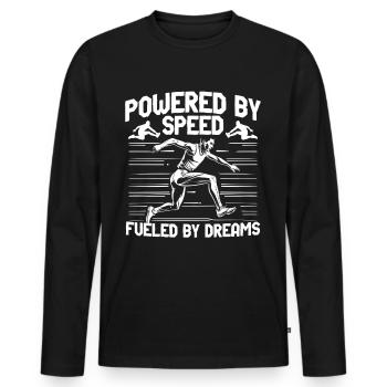Weitsprung Weitspringen - Männer Premium Bio Langarmshirt - Schwarz - Vorne - Nico (187cm)