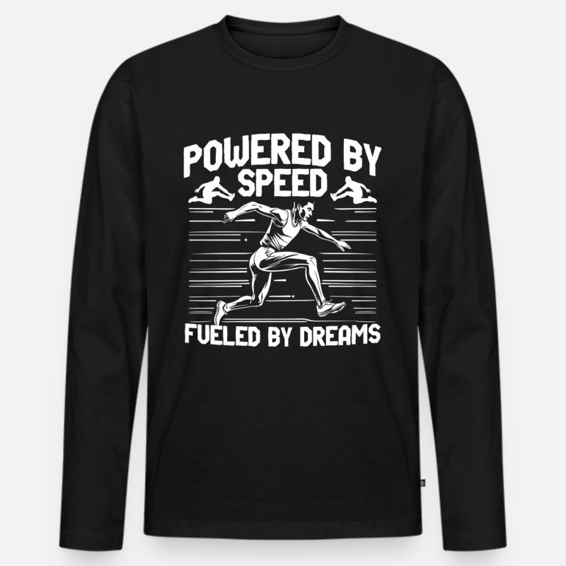 Weitsprung Weitspringen - Männer Premium Bio Langarmshirt - Schwarz