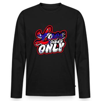 Laos Vibes Only Lao Root - Men's Premium Organic Long Sleeve Shirt - black - Front - Nico (187cm)