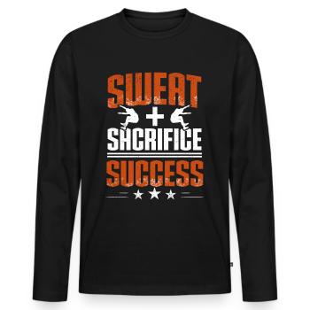 Long Jump Long Jump Sweat Sacrifice Success - Men's Premium Organic Long Sleeve Shirt - black - Front - Nico (187cm)