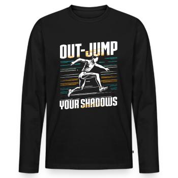 Long Jump Long Jump Out-Jump Your Shadows - Men's Premium Organic Long Sleeve Shirt - black - Front - Nico (187cm)
