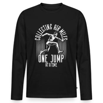 Long Jump Long Jump Collecting Air Miles - Men's Premium Organic Long Sleeve Shirt - black - Front - Nico (187cm)