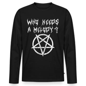 Pentagram Black Metal Gothic Irony Vintage - Men's Premium Organic Long Sleeve Shirt - black - Front - Nico (187cm)