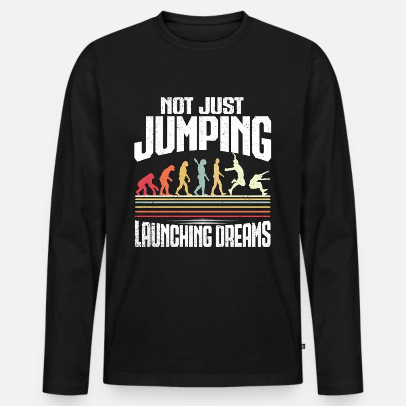 Weitsprung Weitspringen - Männer Premium Bio Langarmshirt - Schwarz