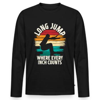 Weitsprung Weitspringen - Männer Premium Bio Langarmshirt - Schwarz - Vorne - Nico (187cm)