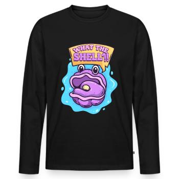 Shell Collectors Shells What The Shell? - Men's Premium Organic Long Sleeve Shirt - black - Front - Nico (187cm)