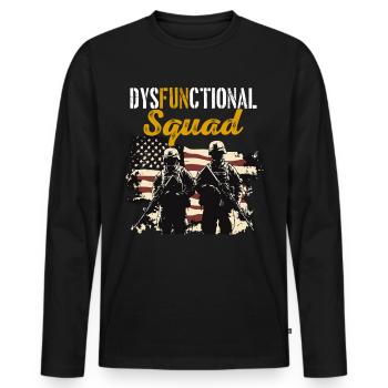 Dysfunktionaler Veteran Dysfunctional Squad - Männer Premium Bio Langarmshirt - Schwarz - Vorne - Nico (187cm)