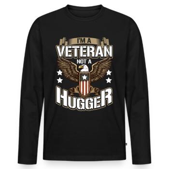 Dysfunktionaler Veteran I'm A Veteran Not A Hugger - Männer Premium Bio Langarmshirt - Schwarz - Vorne - Nico (187cm)