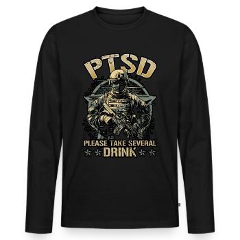Dysfunktionaler Veteran Please Take Several Drink - Männer Premium Bio Langarmshirt - Schwarz - Vorne - Nico (187cm)