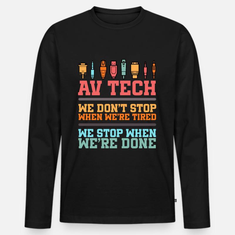 Audiovisueller Techniker AV Tech - Männer Premium Bio Langarmshirt - Schwarz