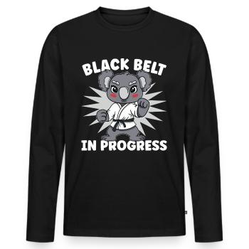 Karate Black Belt - Männer Premium Bio Langarmshirt - Schwarz - Vorne - Nico (187cm)