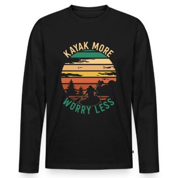 Kayak More - Men's Premium Organic Long Sleeve Shirt - black - Front - Nico (187cm)