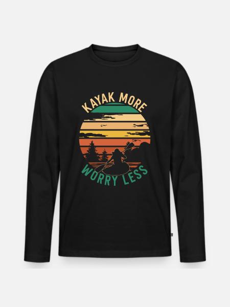 Kayak More - Men's Premium Organic Long Sleeve Shirt - black
