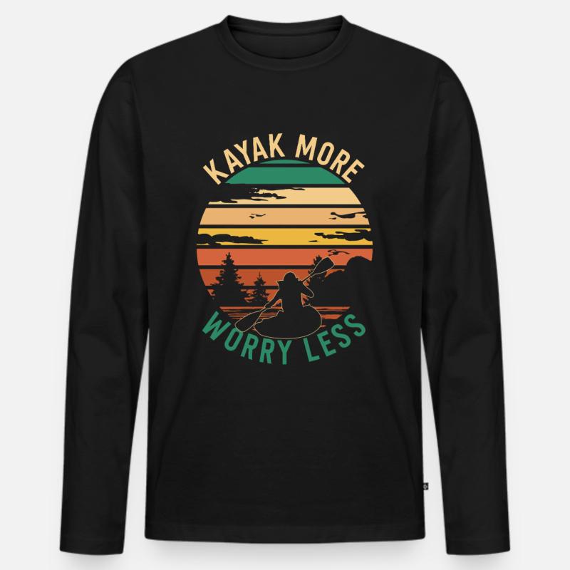 Kajak More - Männer Premium Bio Langarmshirt - Schwarz