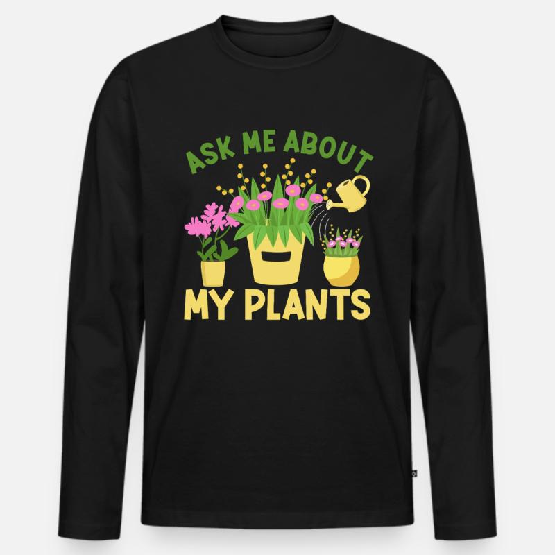 Plants Garten - Männer Premium Bio Langarmshirt - Schwarz