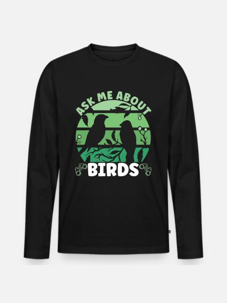 Bird Ornithologist - Men's Premium Organic Long Sleeve Shirt - black