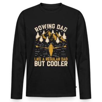 Rudder Dad - Men's Premium Organic Long Sleeve Shirt - black - Front - Nico (187cm)