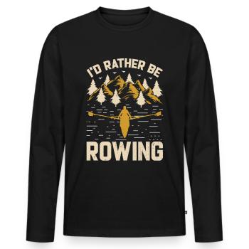 Rather Be Rudern - Männer Premium Bio Langarmshirt - Schwarz - Vorne - Nico (187cm)
