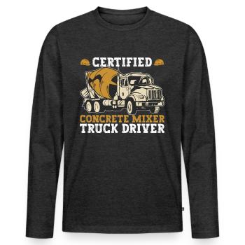 Concrete mixer - Men's Premium Organic Long Sleeve Shirt - heather anthracite - Front - Nico (187cm)