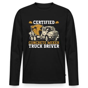 Concrete mixer - Men's Premium Organic Long Sleeve Shirt - black - Front - Nico (187cm)