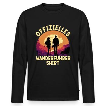 Wanderführer - Männer Premium Bio Langarmshirt - Schwarz - Vorne - Nico (187cm)