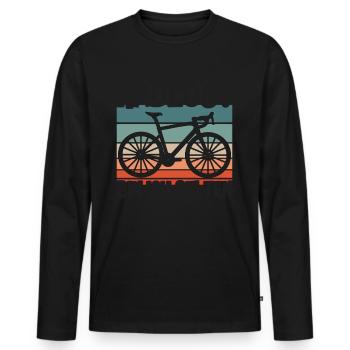 Cyclistes sans vélo - T-shirt manches longues Premium bio Homme - noir - Devant - Nico (187cm)