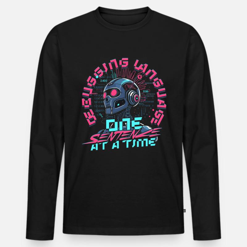 Computerlinguist - Männer Premium Bio Langarmshirt - Schwarz