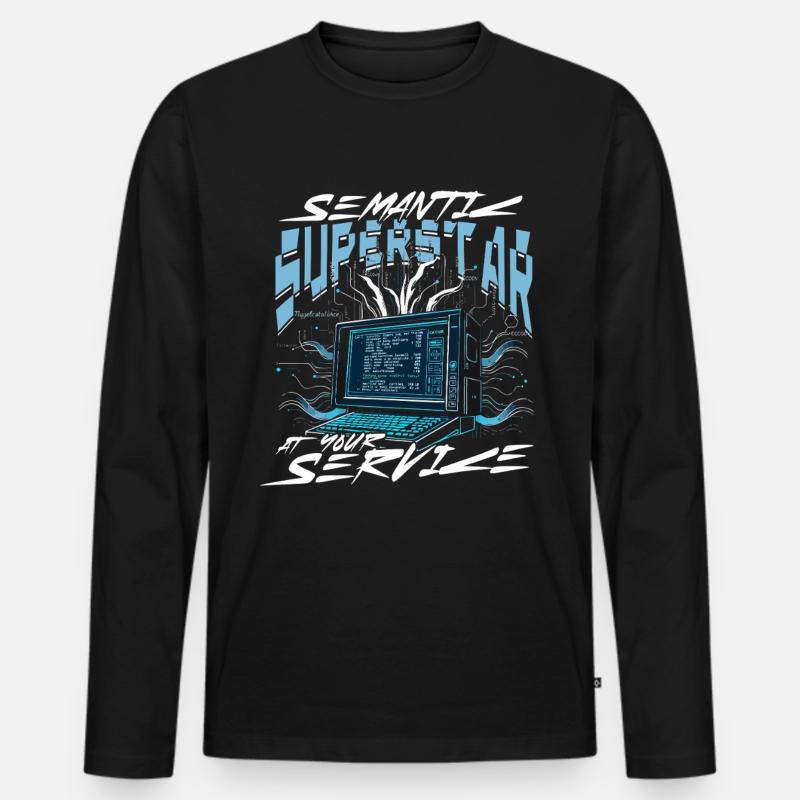 Computerlinguist - Männer Premium Bio Langarmshirt - Schwarz