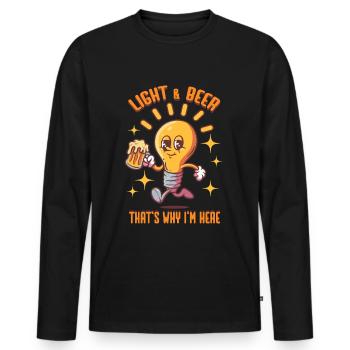 Lighting technicians, light and beer - Men's Premium Organic Long Sleeve Shirt - black - Front - Nico (187cm)