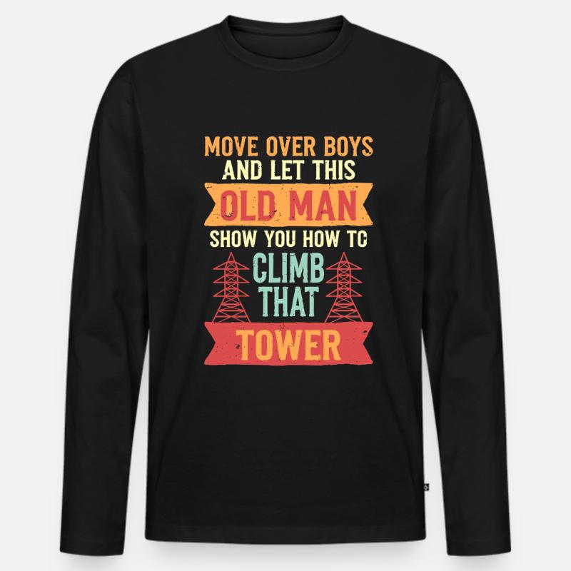 Industriekletterer Turmkletterer - Männer Premium Bio Langarmshirt - Schwarz