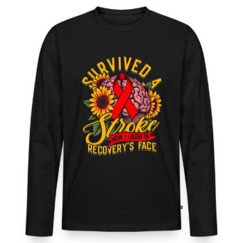 Schlaganfall Erholung - Männer Premium Bio Langarmshirt - Schwarz - Vorne - Nico (187cm)
