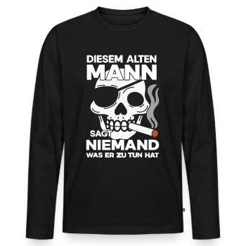 Diesem alten Mann | Motorradfahrer | Biker - Männer Premium Bio Langarmshirt - Schwarz - Vorne - Nico (187cm)