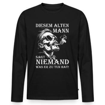 Diesem alten Mann | Motorradfahrer | Biker - Männer Premium Bio Langarmshirt - Schwarz - Vorne - Nico (187cm)