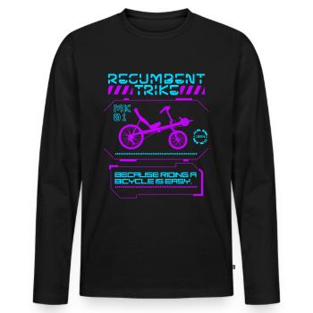 Tricycle couché Tricycle couché - T-shirt manches longues Premium bio Homme - noir - Devant - Nico (187cm)