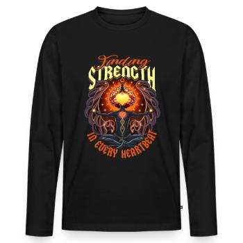 Stroke Recovery Finding Streangth - Men's Premium Organic Long Sleeve Shirt - black - Front - Nico (187cm)