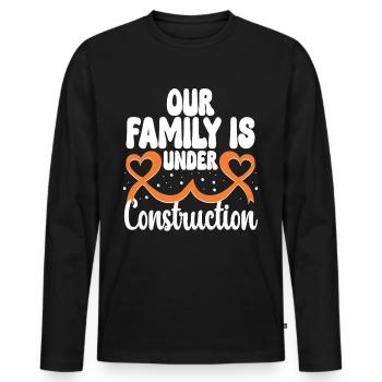 Unfruchtbarkeit Our Family Is Under Construction - Männer Premium Bio Langarmshirt - Schwarz - Vorne - Nico (187cm)