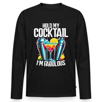 Bartender Bartender Hold My Cocktail I'm Fabulous - Men's Premium Organic Long Sleeve Shirt - black - Front - Nico (187cm)