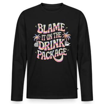 Humor Getränke Kreuzfahrt Urlaub - Männer Premium Bio Langarmshirt - Schwarz - Vorne - Nico (187cm)