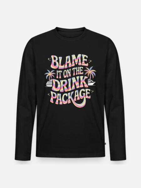 Humor Drinks Cruise Vacation - Men's Premium Organic Long Sleeve Shirt - black