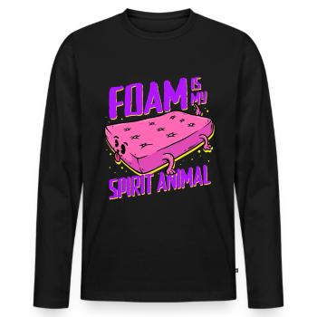Polsterer Polsterin Foam Is My Spirit Animal - Männer Premium Bio Langarmshirt - Schwarz - Vorne - Nico (187cm)